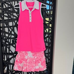 Lilly Pulitzer Pink and white golf skirt size 4